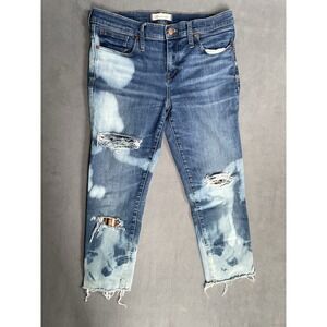 Madewell Classic Straight Jean Women's Size 30 x 22 Croped Raw Hem Distressed